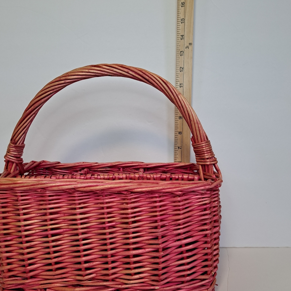 Utensil Caddy Pink Wicker - Picture 8 of 8